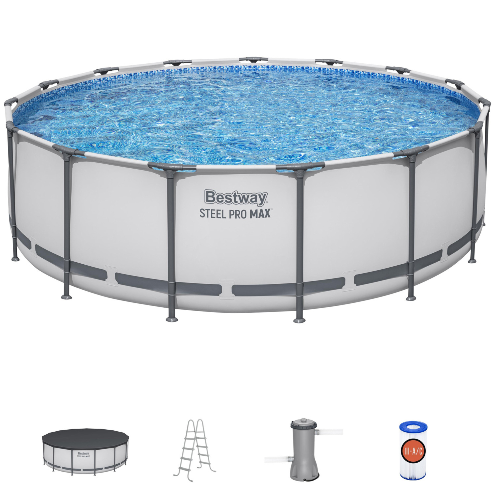 Bestway Steel Pro MAX 15feet x 48inch Prismatic Stone Pool Set